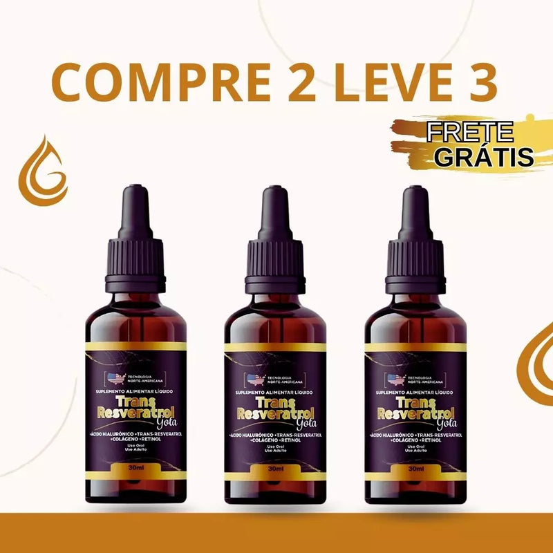 Trans Resveratrol Gotas - Compre 2 Leve 3 + Frete Grátis